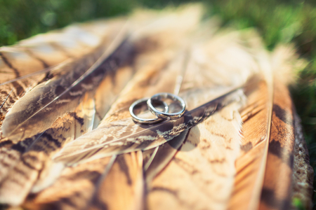 Wedding rings macroの写真素材