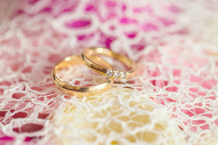 Wedding rings macroの写真素材