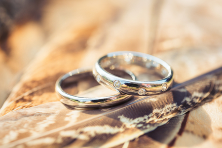 Wedding rings macroの写真素材