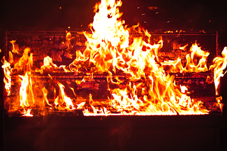 Piano on fireの写真素材