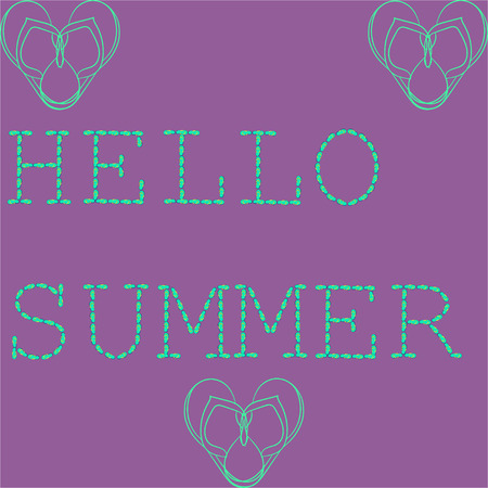 Hello Summer Holiday and Summer Camp poster. Traveling template summer posterのイラスト素材