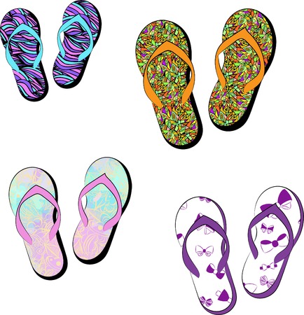 Hand drawn thongs in vector.のイラスト素材