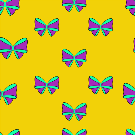 Seamless pattern with bow. Hand painted background.のイラスト素材