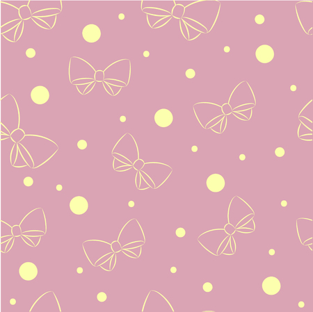 Seamless pattern with bow. Hand painted background.のイラスト素材
