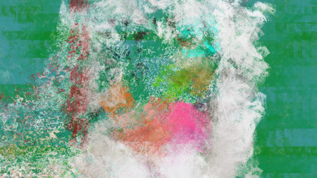 Bright abstract art work with colorful plashes with free and square pattern