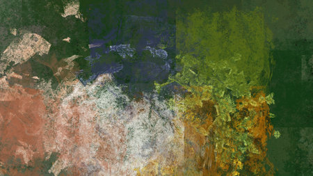Abstract art work with green splashesの写真素材