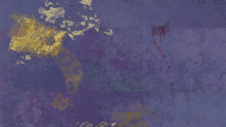 Abstract art work with purple and yellow splashesの写真素材
