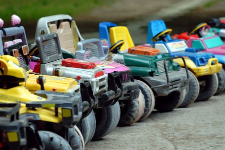 Multi Coloured Electric cars for kidsの写真素材