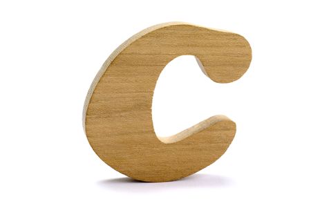 Wooden Letter C on white backgroundの写真素材