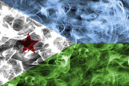 Djibouti smoke flagの写真素材