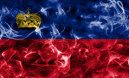 Liechtenstein smoke flagの写真素材