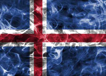 Iceland smoke flagの写真素材