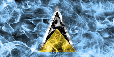 Saint Lucia smoke flagの写真素材