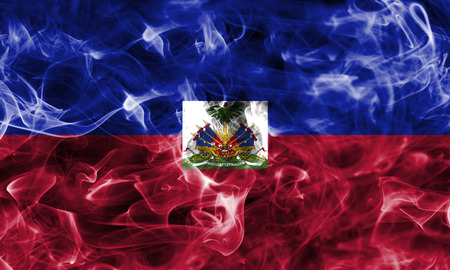 Haiti smoke flagの写真素材