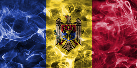 Moldova smoke flagの写真素材