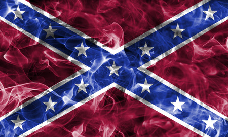 Navy Jack smoke flag, National flag of the Confederate States of America. American Civil War.confederate statesの写真素材