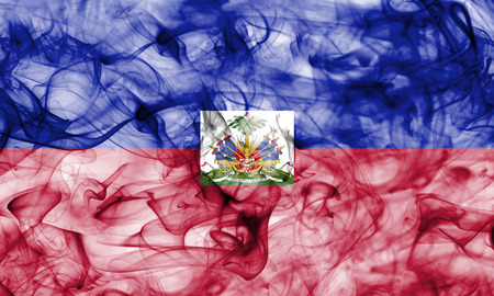 Haiti smoke flagの写真素材