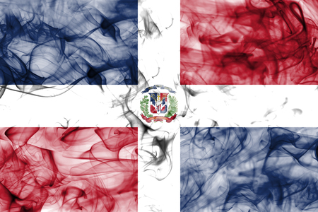 Dominican Republic smoke flagの写真素材