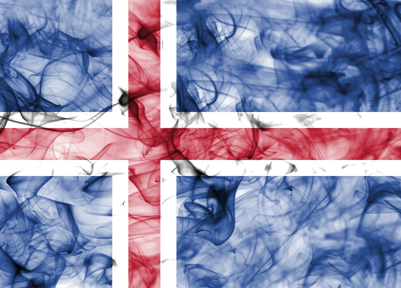 Iceland smoke flagの写真素材