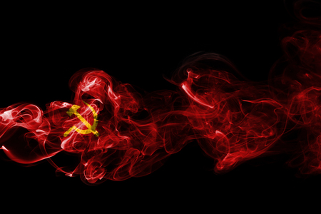 Communist smoke flagの写真素材