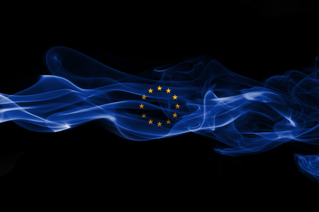 Eu flag smokeの写真素材