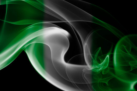Nigeria smoke flagの写真素材