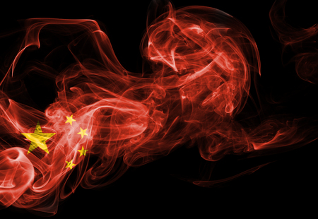 China flag smokeの写真素材