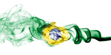 Brazil flag smokeの写真素材