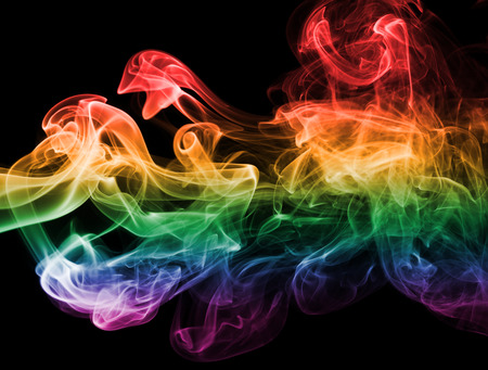 Colorful rainbow smoke, gay pride flag colors, LGBT community flagの写真素材