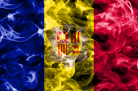 Andorra smoke flagの写真素材