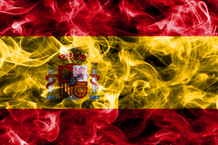 Spain smoke flagの写真素材