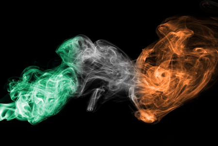 Ireland flag smokeの写真素材