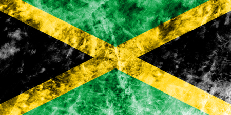 Old Jamaica grunge background flagの写真素材