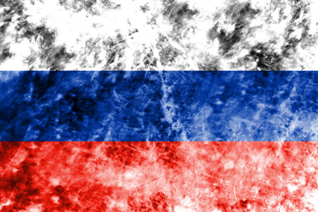 Old Russia grunge background flagの写真素材