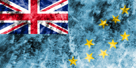 Old Tuvalu grunge background flagの写真素材