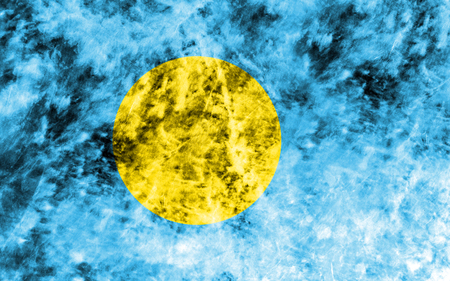 Old Palau grunge background flagの写真素材