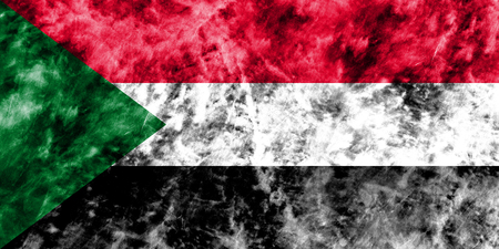 Old Sudan grunge background flagの写真素材