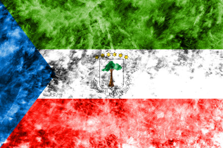 Old Equatorial Guinea grunge background flagの写真素材
