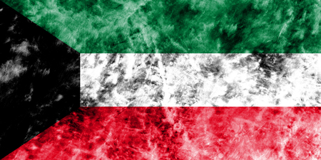 Old Kuwait grunge background flagの写真素材