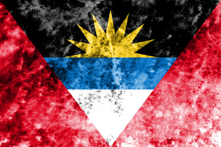 Old Antigua and Barbuda grunge background flagの写真素材
