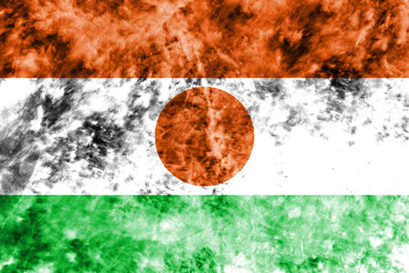 Old Niger grunge background flagの写真素材
