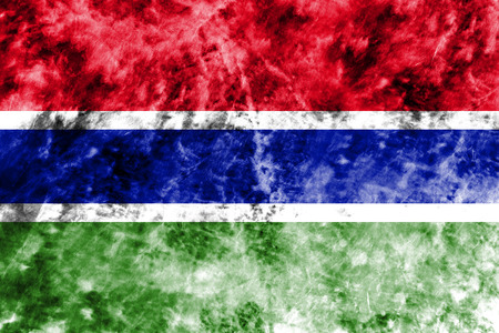 Old Gambia grunge background flagの写真素材