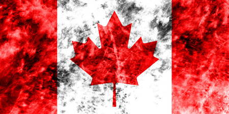 Old Canada grunge background flagの写真素材