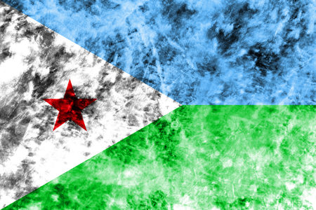 Old Djibouti grunge background flagの写真素材
