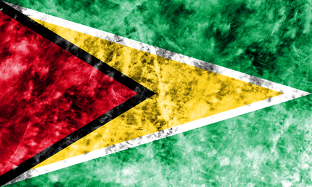 Old Guyana grunge background flagの写真素材