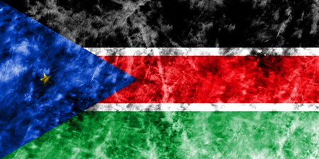 Old South Sudan grunge background flagの写真素材