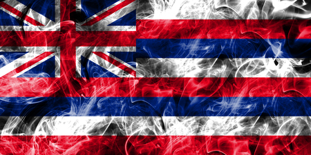 Hawaii state smoke flag, United States Of Americaの写真素材