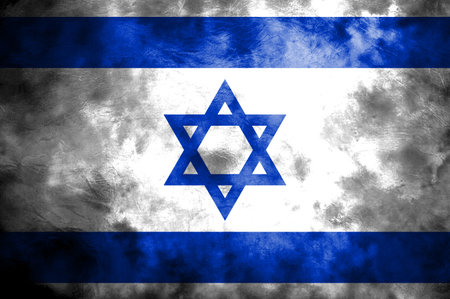 Old Israel grunge background flagの写真素材