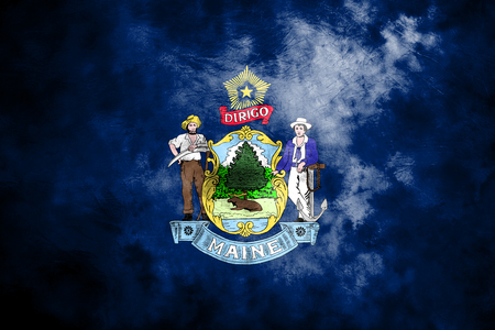Maine state grunge flag, United States of Americaの写真素材