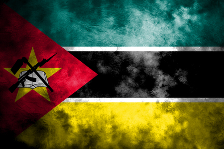 Old Mozambique grunge background flagの写真素材